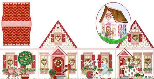 Melissa Shirley Designs Pink Chiffon House Needlepoint Canvas