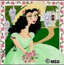 Melissa Shirley Designs Scarlett Ohara Wild Woman Needlepoint Canvas