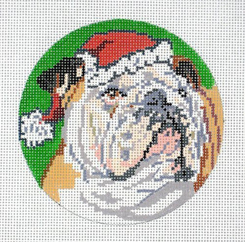 Barbara Russell Bulldog Ornament Needlepoint Canvas