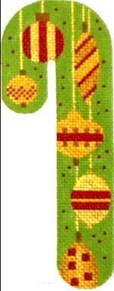 Melissa Shirley Designs Candy Cane-Ornaments Needlepoint Canvas