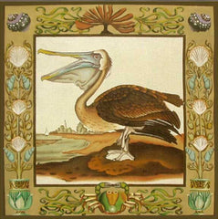 Melissa Shirley Designs Large Vintage Brown Pelican Needlepoint Canvas