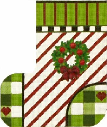 Melissa Shirley Designs Wreath Mini Boot Needlepoint Canvas