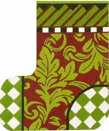 Melissa Shirley Designs Leaves Mini Boot Needlepoint Canvas