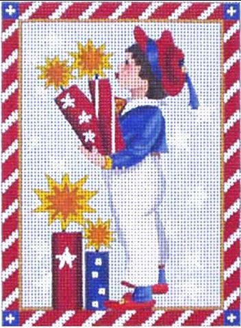 Melissa Shirley Designs Victorian 4th-Fire crackers Needlepoint Canvas