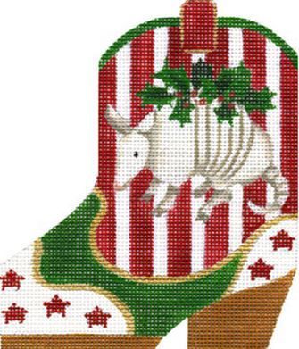 Melissa Shirley Designs Armadillo Mini-boot Needlepoint Canvas