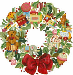 Melissa Shirley Designs Toy Wreath Needlepoint Canvas