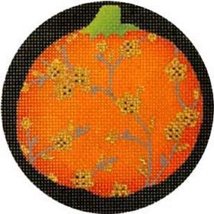 Melissa Shirley Designs Gold Metallic Pumpkins A Needlepoint Canvas