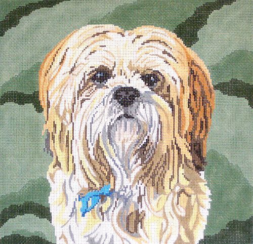 Barbara Russell Lhasa Apso Dog Needlepoint Canvas