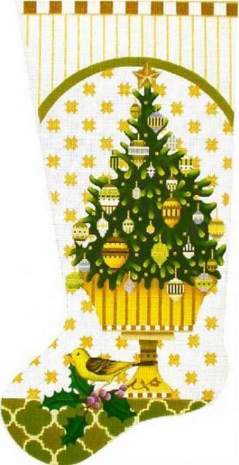 Melissa Shirley Designs Golden Topiary Sock Needlepoint Canvas