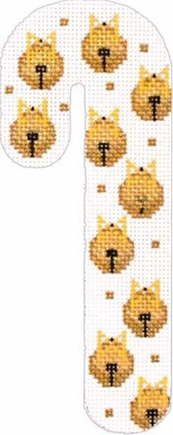 Melissa Shirley Designs Golden Bells Candy Cane Needlepoint Canvas