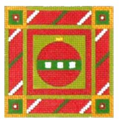 Melissa Shirley Designs Christmas Ball Patterned Orname Needlepoint Canvas