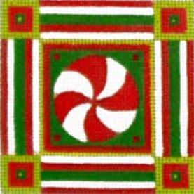 Melissa Shirley Designs Peppermint Patterned Ornament Needlepoint Canvas