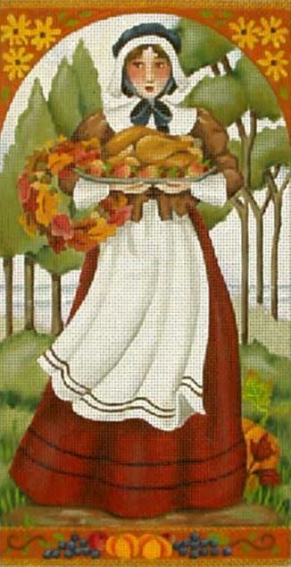 Melissa Shirley Designs Thanksgiving Feast-Pilgrim B Needlepoint Canvas