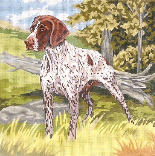 Barbara Russell German Shorthair Full Dog Needlepoint Canvas