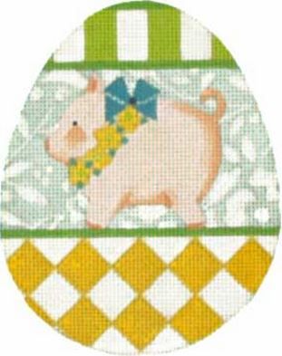 Melissa Shirley Designs Animal Egg-Pig Needlepoint Canvas