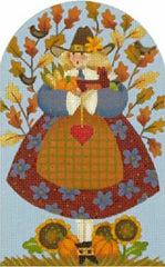 Melissa Shirley Designs Sweet Harvest- Pilgrim Girl Needlepoint Canvas