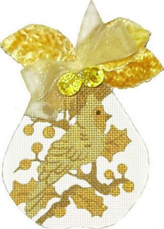 Melissa Shirley Designs Golden Pears-Blossom Scroll Needlepoint Canvas