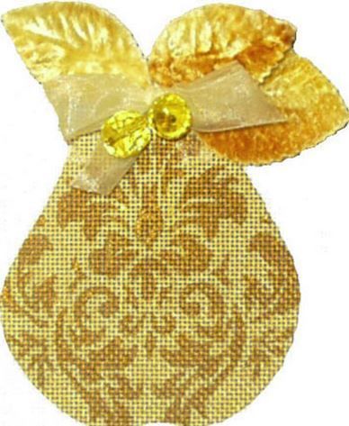 Melissa Shirley Designs Golden Pears-Damask Needlepoint Canvas