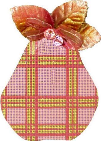 Melissa Shirley Designs Pink Pears-Plaid Needlepoint Canvas