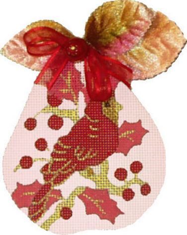 Melissa Shirley Designs Pink Pears-Blossom Scroll Needlepoint Canvas