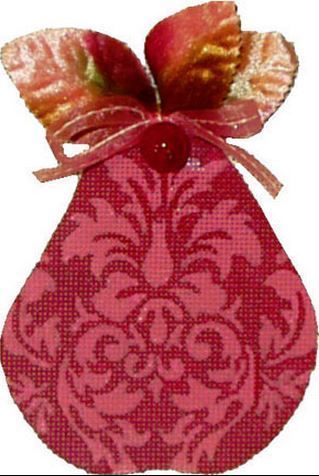 Melissa Shirley Designs Pink Pears-Damask Needlepoint Canvas