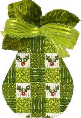 Melissa Shirley Designs Holly Plaid Pear Needlepoint Canvas