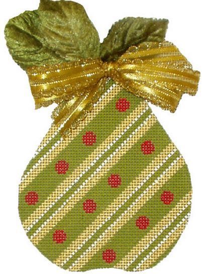 Melissa Shirley Designs Stripes & Dots Pear Needlepoint Canvas