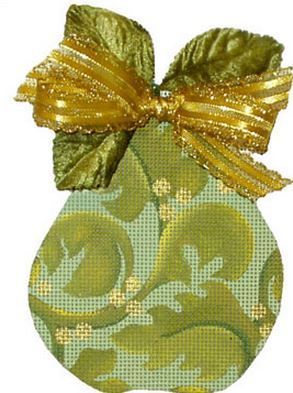 Melissa Shirley Designs Curly Leaves Pear Needlepoint Canvas