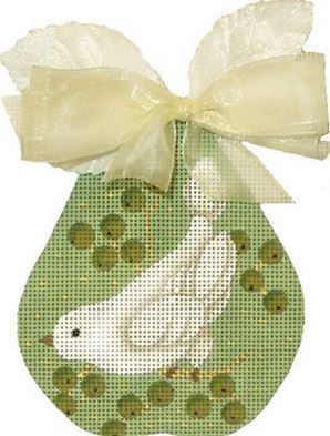 Melissa Shirley Designs White Bird Pear Needlepoint Canvas