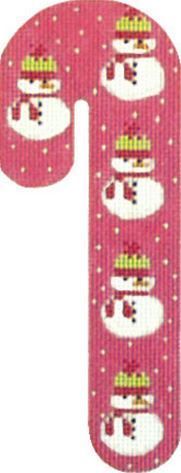 Melissa Shirley Designs Snowman Candy Cane Needlepoint Canvas