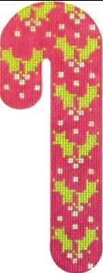 Melissa Shirley Designs Holly Plaid Candy Cane Needlepoint Canvas