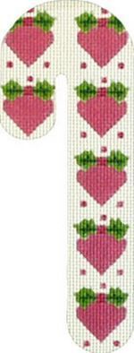 Melissa Shirley Designs Hearts Candy Cane Needlepoint Canvas