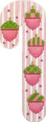 Melissa Shirley Designs Acorns Candy Cane Needlepoint Canvas