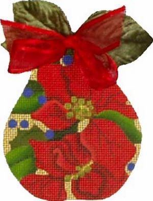 Melissa Shirley Designs Poinsettia Pear Needlepoint Canvas