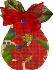 Melissa Shirley Designs Poinsettia Pear Needlepoint Canvas