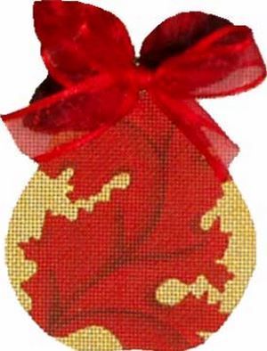 Melissa Shirley Designs Red Oak Leaf Pear Needlepoint Canvas