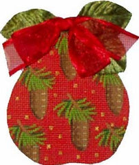 Melissa Shirley Designs Red Pinecone Pear Needlepoint Canvas