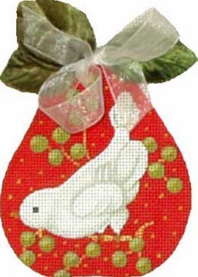 Melissa Shirley Designs Red Dove Pear Needlepoint Canvas