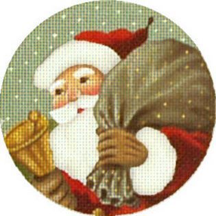 Melissa Shirley Designs Santa Bell Ornament Needlepoint Canvas