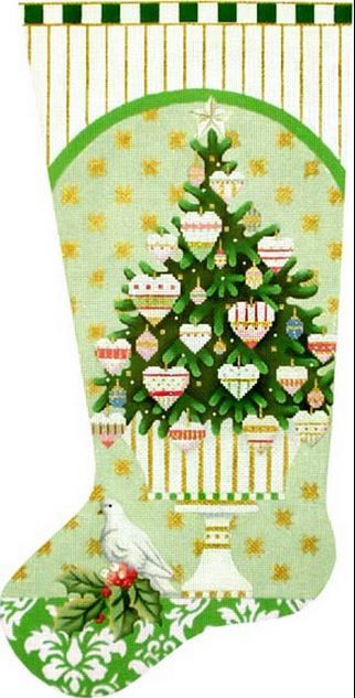 Melissa Shirley Designs Heart Tree Stocking Needlepoint Canvas