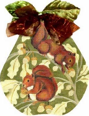 Melissa Shirley Designs Squirrel Pear Needlepoint Canvas