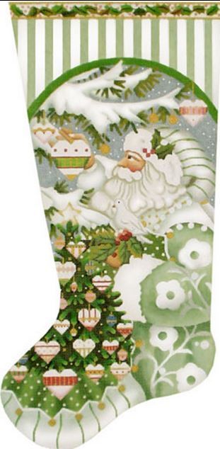 Melissa Shirley Designs Wintergreen Santa Needlepoint Canvas