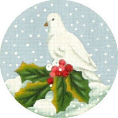 Melissa Shirley Designs Snowy Dove Orn Needlepoint Canvas