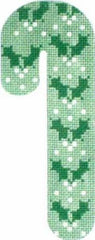 Melissa Shirley Designs Green Holly Candy Cane Needlepoint Canvas