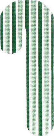 Melissa Shirley Designs Green Pin Stripes Candy Cane Needlepoint Canvas