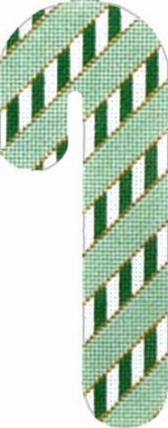 Melissa Shirley Designs Green Stripes Candy Cane Needlepoint Canvas