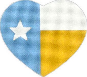 Melissa Shirley Designs Texas Flag Heart Needlepoint Canvas