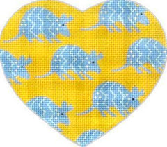 Melissa Shirley Designs Armadillo Texas Heart Needlepoint Canvas