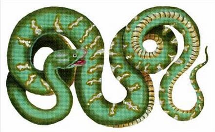 Melissa Shirley Designs Green Serpent Needlepoint Canvas