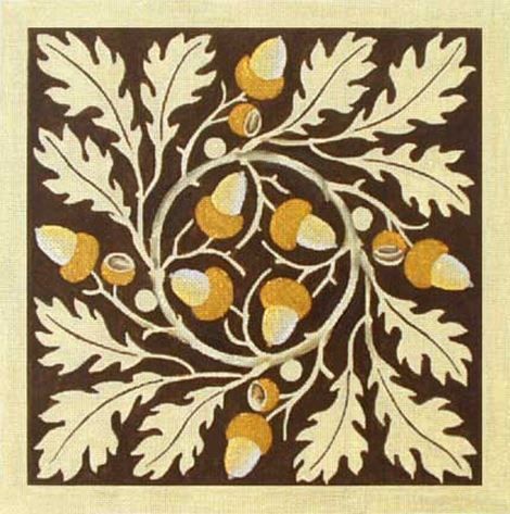 Melissa Shirley Designs Acorn and Leaves Needlepoint Canvas